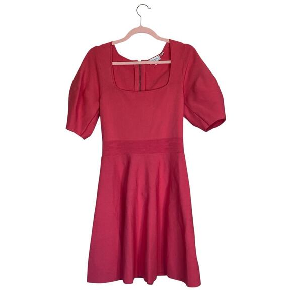 TED BAKER London Hayliy Dress Puff Sleeve Knit Skater Pink TB Size 3 US 8 - Picture 3 of 10